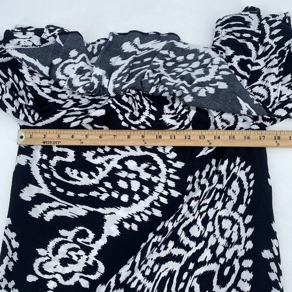 Sam Jess Women's Size Small Black Floral Off The Shoulder Tiered Ruffle Blouse - Picture 3 of 10